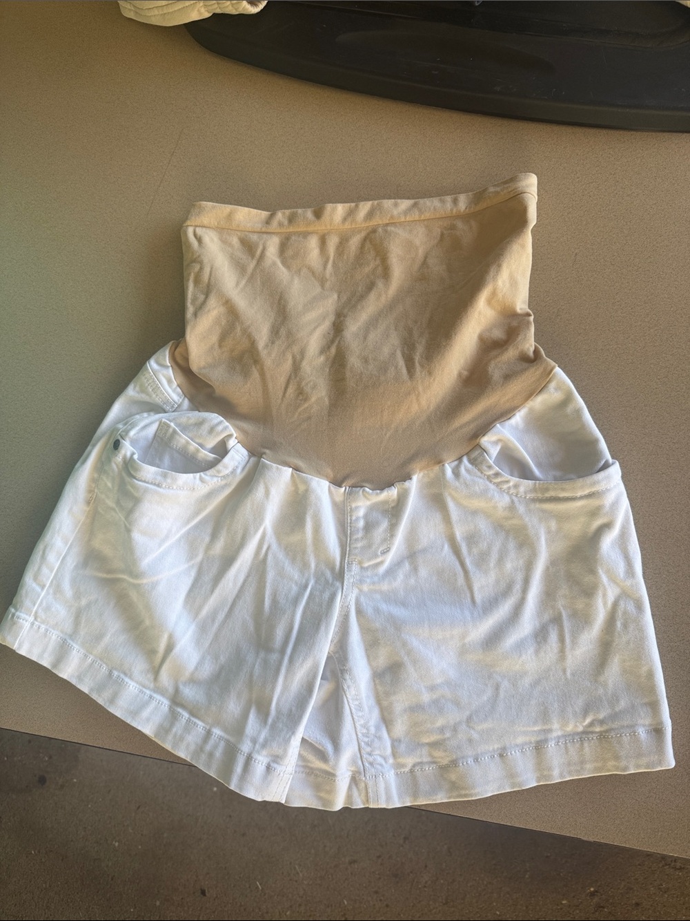 White Maternity Shorts